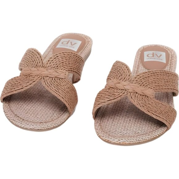 DV Dolce Vita Geeya Cafe Raffia Slide Sandals Brown Slip-On Women's US 8M - Picture 5 of 6